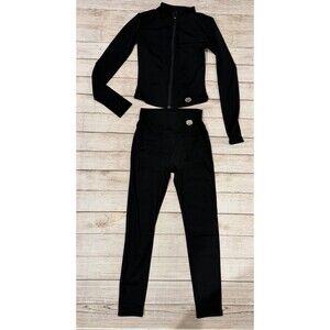 OTG Athleisure Sculpted Black Jacket and Leggings Set size Medium